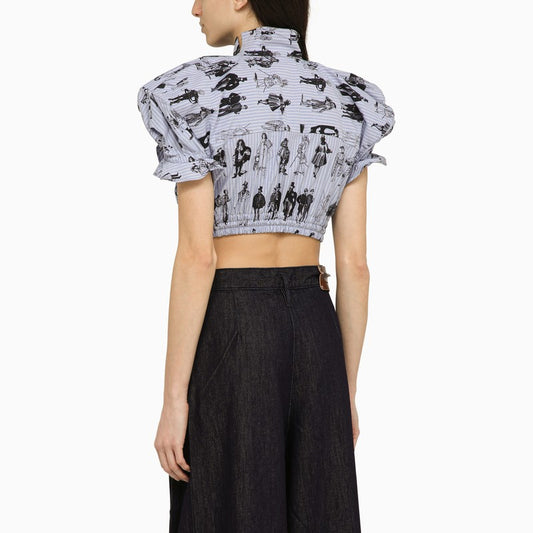 Vivienne Westwood Cotton bow and shoulder top 1501005NW00RE/O_VIVWE-O308_102