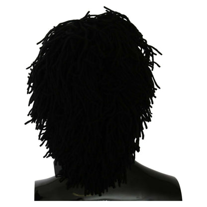 Dolce & Gabbana Black White Knitted Cashmere Animal Design Hat WOMAN HATS