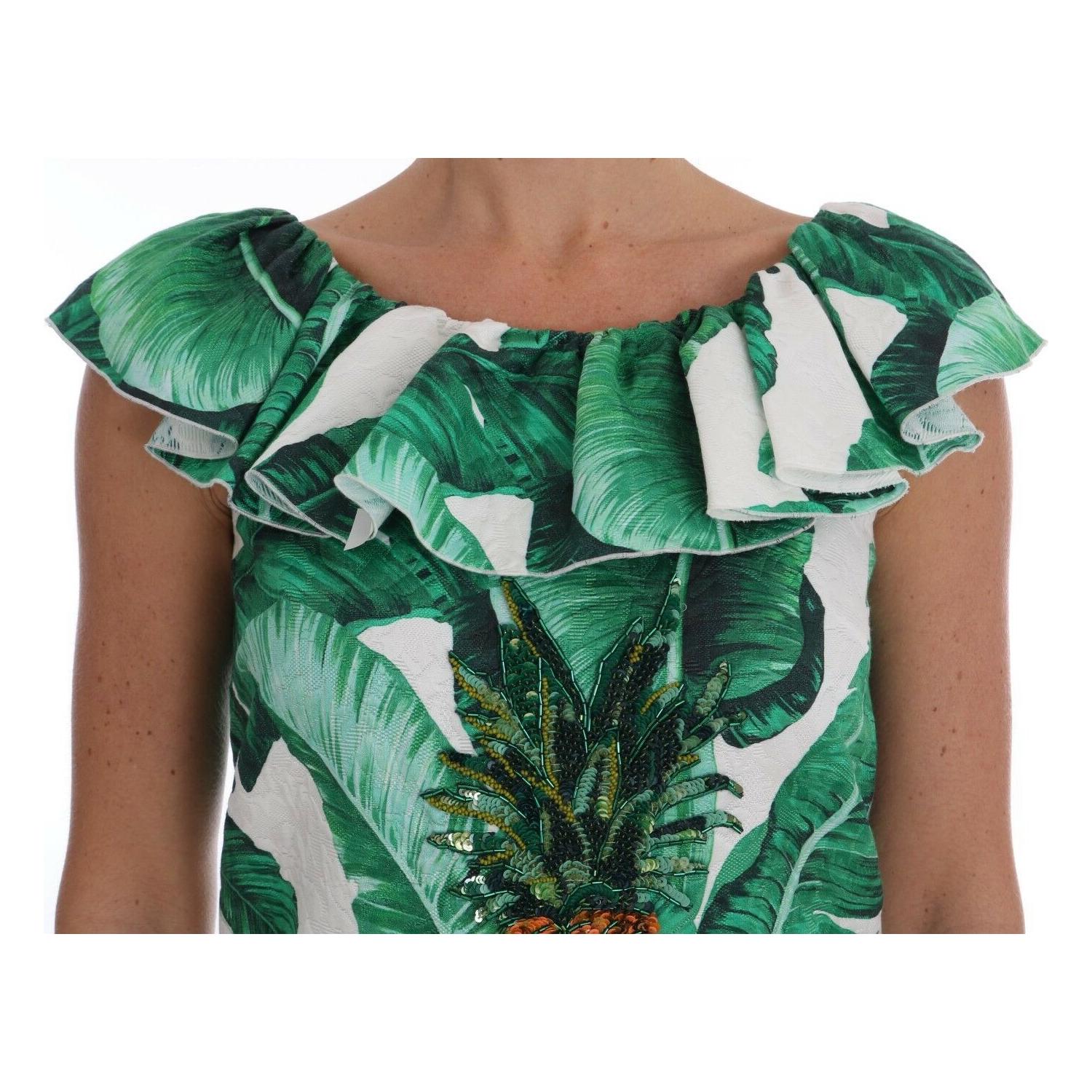 بلوزة أنيقة من الترتر على شكل أناناس من دولتشي آند غابانا