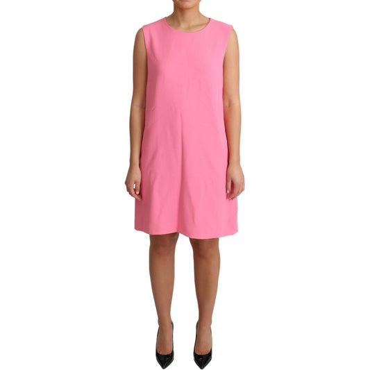 Dolce & Gabbana Pink Shift Sleeveless Knee Length Dress DR28008-IT44