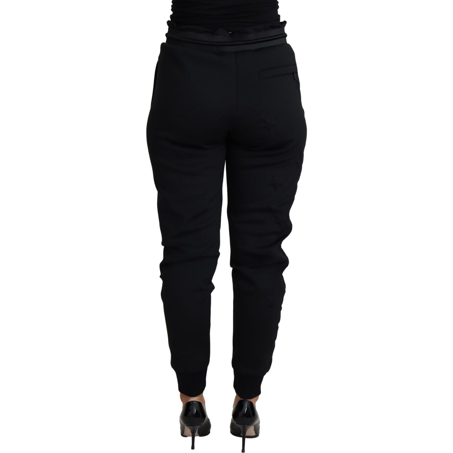 Dolce & Gabbana Black Polyester Neoprene Jogger Trouser Pants