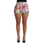 Dolce & Gabbana Pink Cotton Floral Print Hot Pants Short SKI1515-38