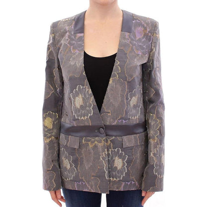 Roberto Fragata Multicolor Silk Floral Cotton Blazer