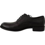 Dolce & Gabbana Black Leather Lace Up Mens Formal Derby Shoes MV3943-41