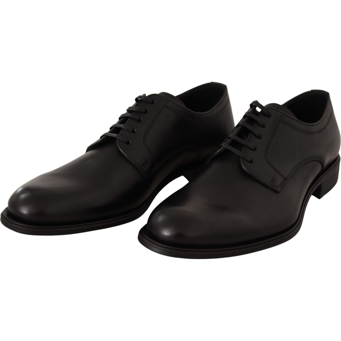 Dolce & Gabbana Black Leather Lace Up Mens Formal Derby Shoes MV3945-40