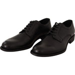 Dolce & Gabbana Black Leather Lace Up Mens Formal Derby Shoes MV3945-40