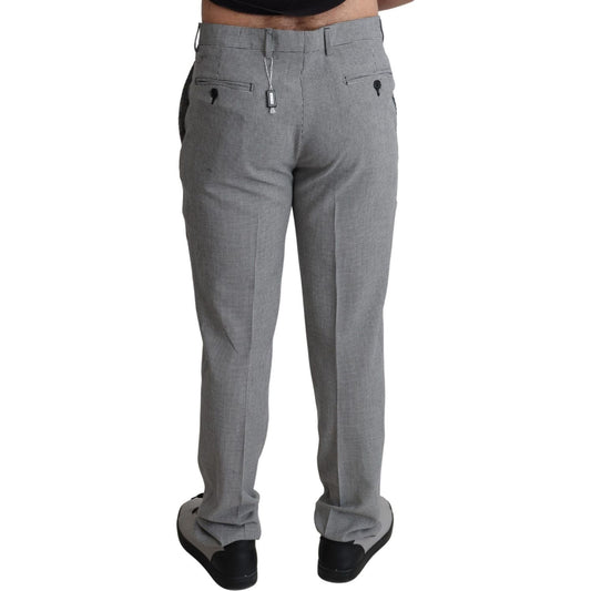 BENCIVENGA Gray Wool Checkered Dress Men Formal Trouser Pants PAN71983-52