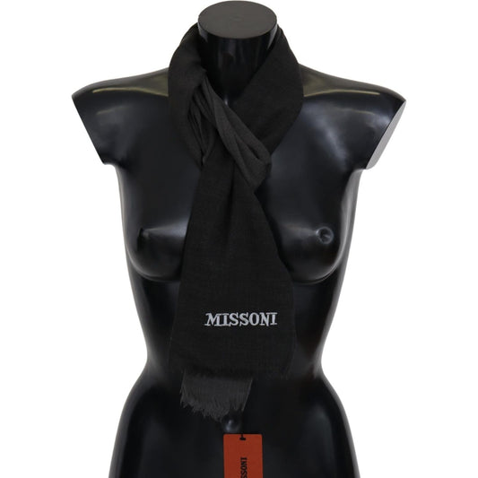 Missoni Black 100% Wool Unisex Neck Wrap Scarf MS2137BG