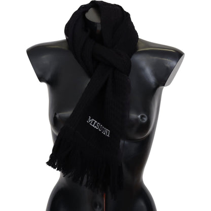 Missoni Black Wool Unisex Neck Warmer Wrap Scarf