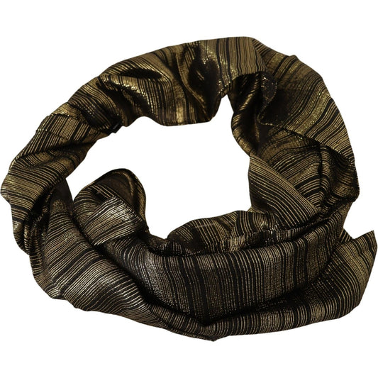 Dolce & Gabbana Metallic Gold Silk Stretch Shawl Wrap Scarf MS2157 BG