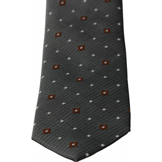Dolce & Gabbana Gray Patterned Classic Mens Slim Necktie KRA701