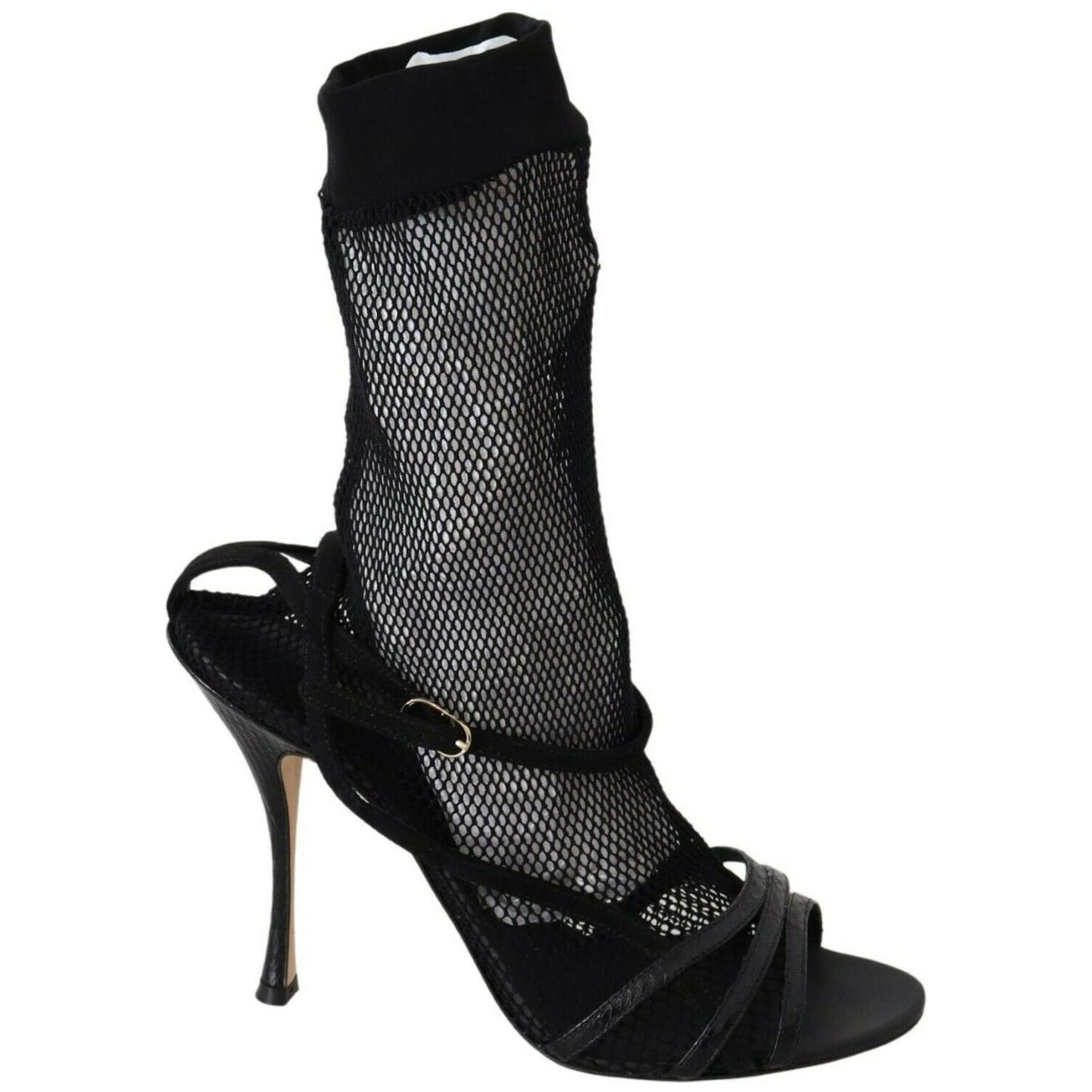 Dolce & Gabbana Black Suede Short Boots Sandals Shoes LA8942-39.5