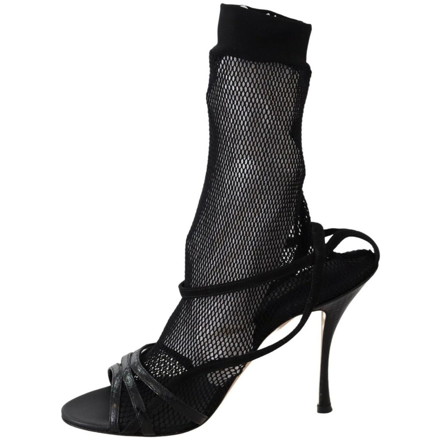 Dolce & Gabbana Black Suede Short Boots Sandals Shoes LA8942-39.5