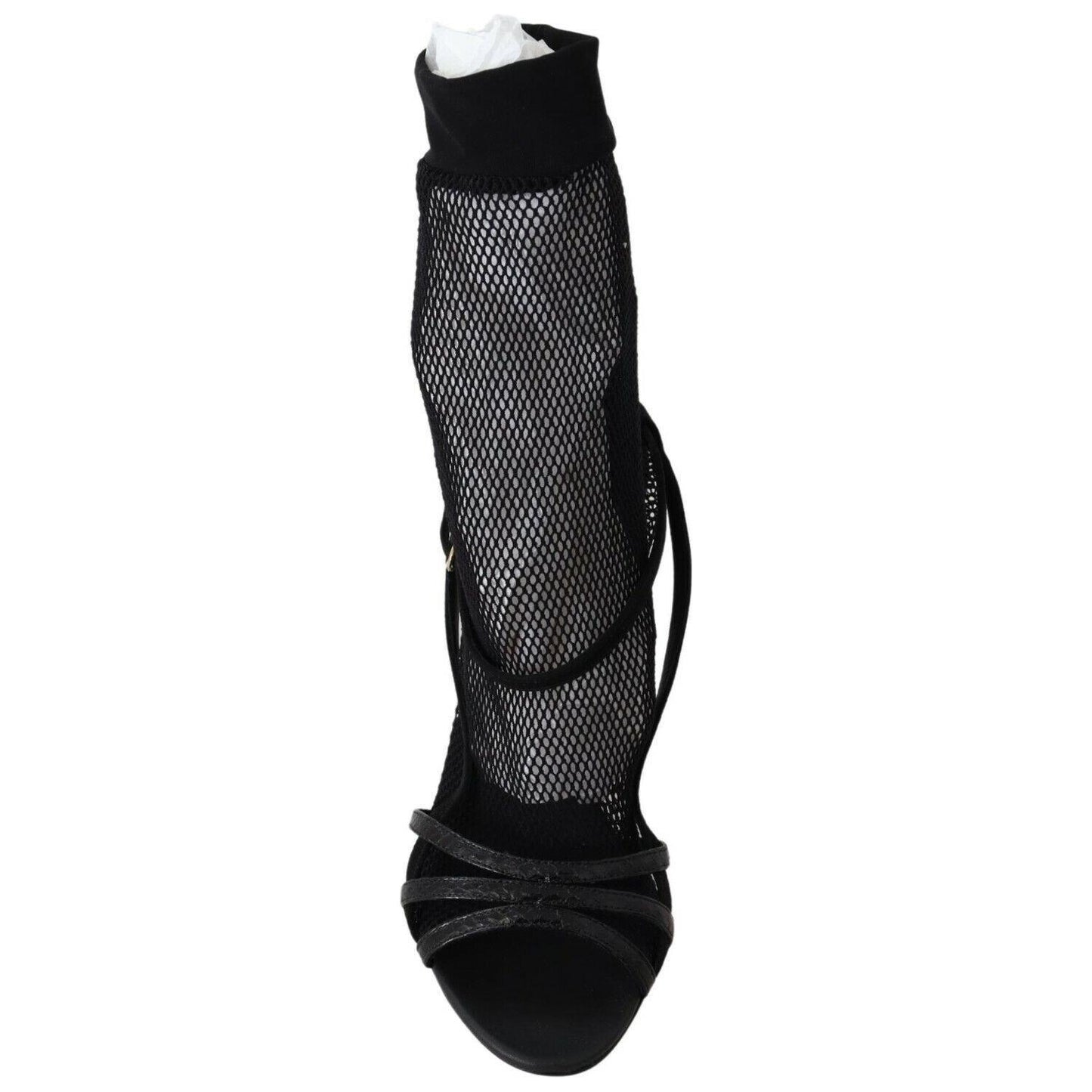 Dolce & Gabbana Black Suede Short Boots Sandals Shoes LA8942-39.5