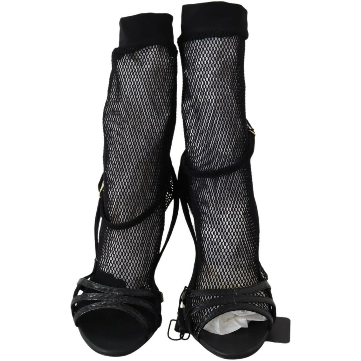 Dolce & Gabbana Black Suede Short Boots Sandals Shoes LA8942-39.5