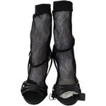 Dolce & Gabbana Black Suede Short Boots Sandals Shoes LA8942-39.5