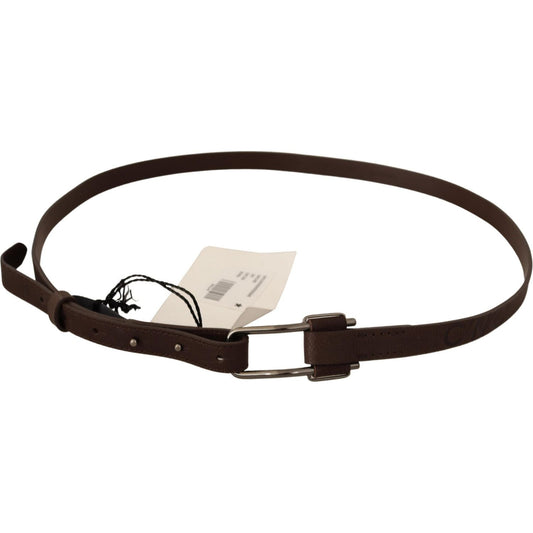 Costume National Brown WX Silver Metal Buckle Belt BEL60966-100