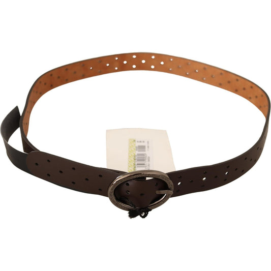 Costume National Belt Brown WX Silver Buckle Holes Belt BEL60980 -85