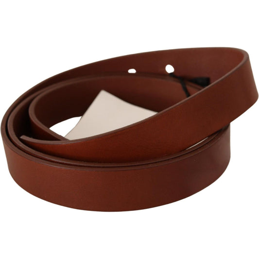 Costume National Brown Leather Silver Fastening Belt BEL61015 -85