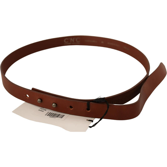 Costume National Brown Leather Silver Fastening Belt BEL61015 -85