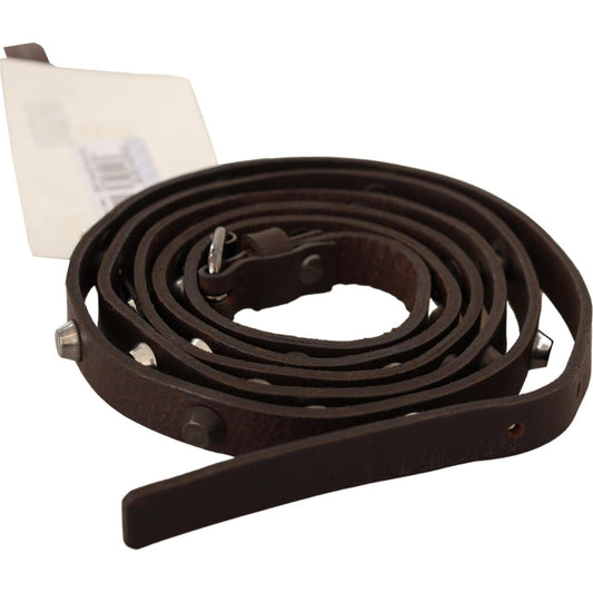 Costume National Brown Leather Silver Tone Buckle Belt BEL61016 -85