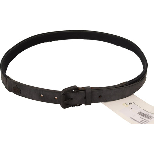 Ermanno Scervino Black Leather Logo Buckle Waist Women Belt BEL61017-95