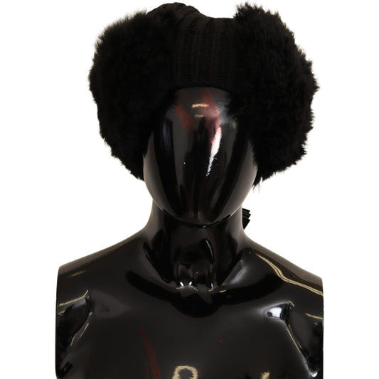 Dolce & Gabbana Black Cashmere Fur Women Beanie Women Hat HAT9234 -57