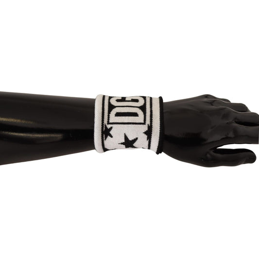 Dolce & Gabbana White Black Wool Logo #DGMILLENNIALS Wristband LB3041