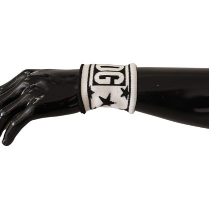 Dolce & Gabbana White Black Wool Logo #DGMILLENNIALS Wristband