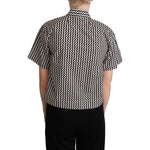 Dolce & Gabbana Black White Zigzag Collar Cotton Top Shirt TSH5960 -38