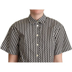 Dolce & Gabbana Black White Zigzag Collar Cotton Top Shirt TSH5960 -38