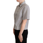 Dolce & Gabbana Black Polka Dot Collared Shirt White TSH5963 -42