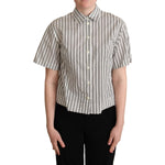 Dolce & Gabbana White Black Striped Shirt Blouse Top TSH5967 -40