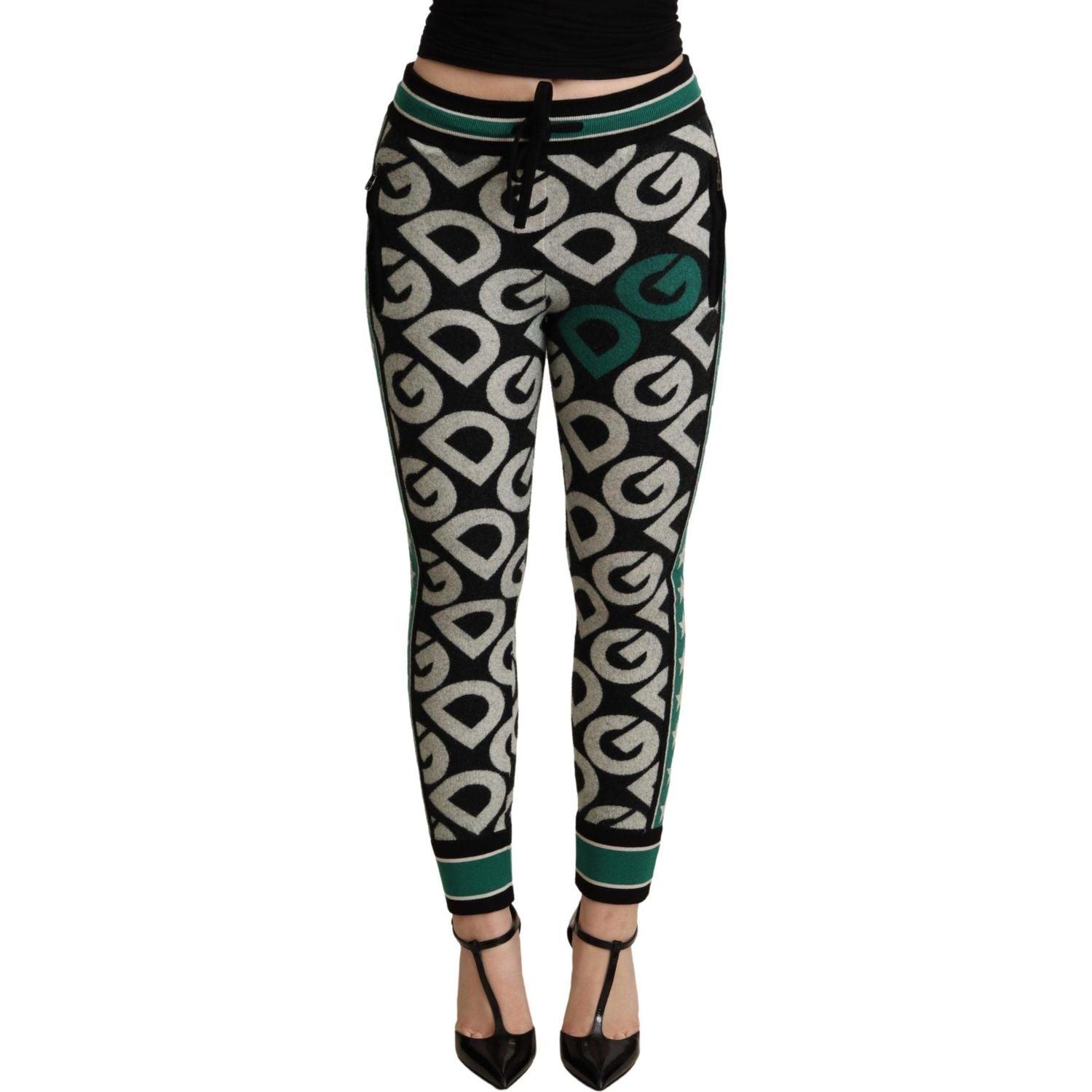 بنطال رياضي من مزيج الصوف المنقوش من Dolce &amp; Gabbana