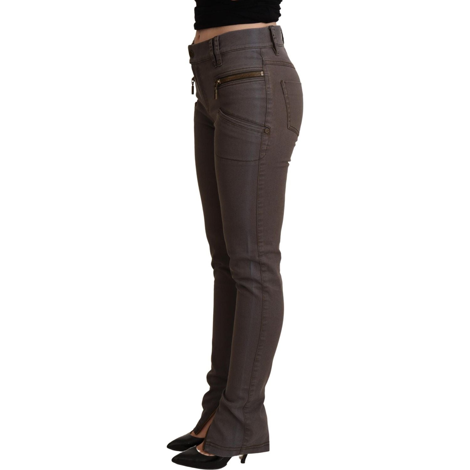 PLEIN SUD Brown Cotton Stretch Skinny Denim Jeans