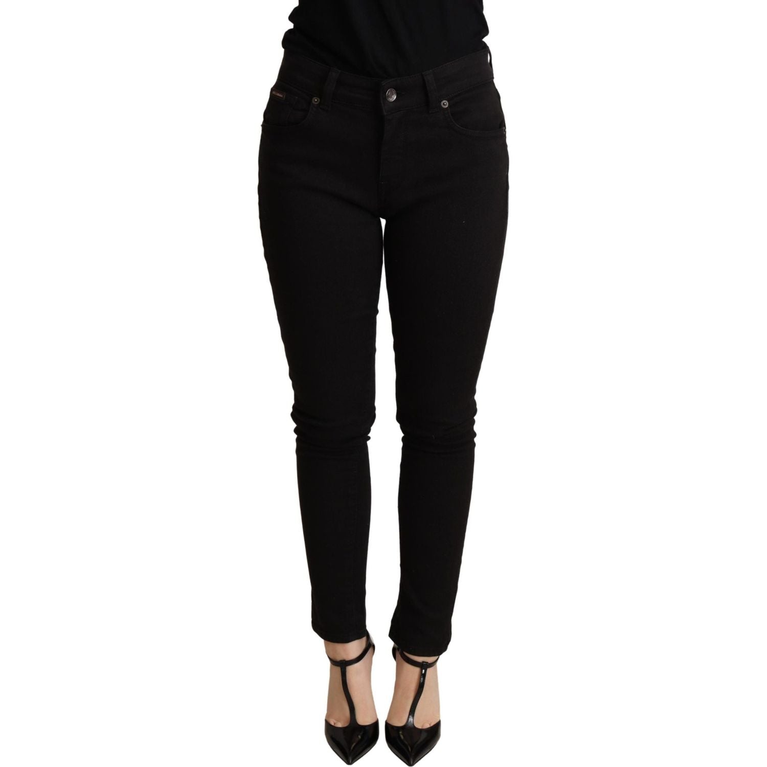 Dolce & Gabbana Black Skinny Denim Cotton Stretch Trouser