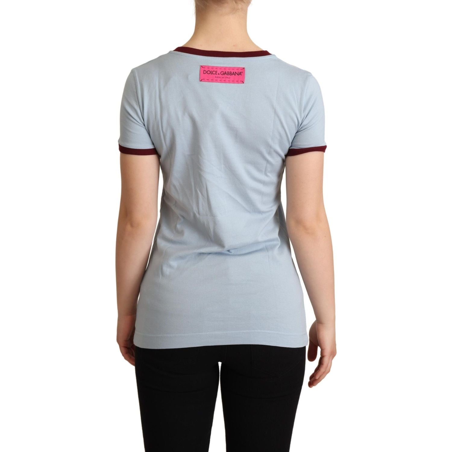 Dolce & Gabbana Blue Crewneck D&G Top T-shirt