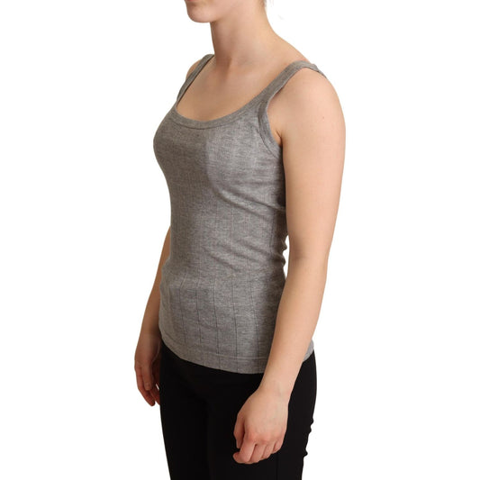 Dolce & Gabbana Gray Cotton Modal Canotta Tank Top T-shirt TSH6339-46