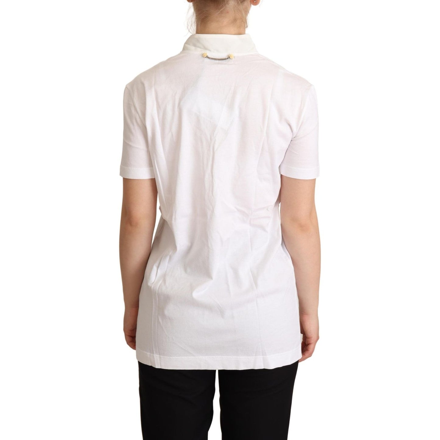 Dolce & Gabbana White Cotton Silk I'm In Love Top T-shirt TSH6341-38