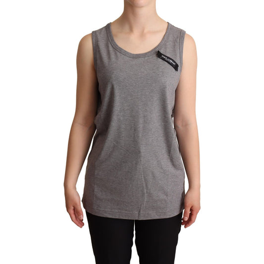 Dolce & Gabbana Gray Sleeveless Round Neck Tank Top T-shirt TSH6674-38