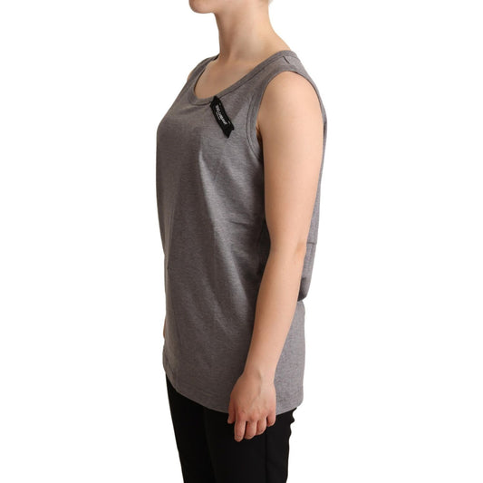 Dolce & Gabbana Gray Sleeveless Round Neck Tank Top T-shirt TSH6674-38