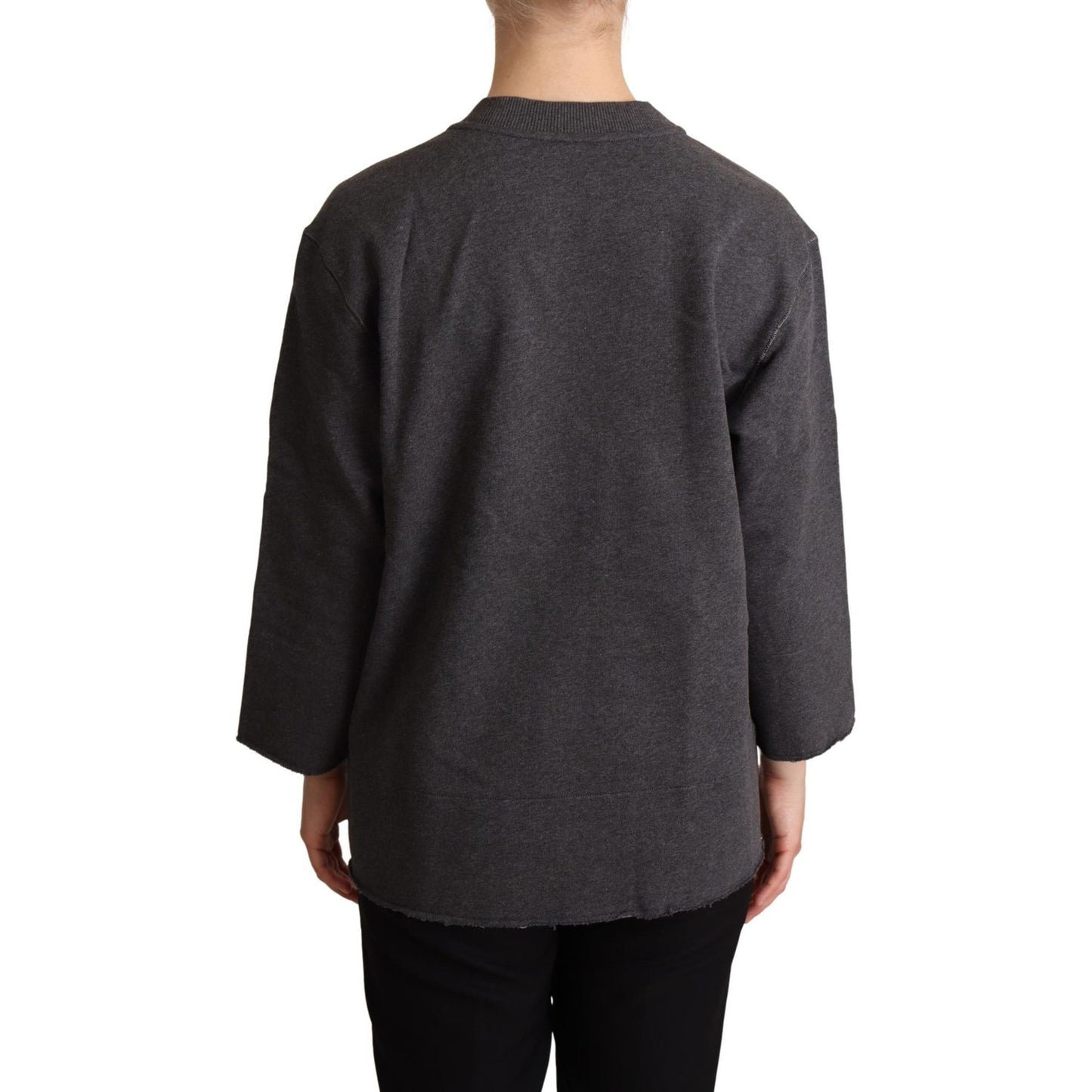 Dolce & Gabbana Gray Embroidered Women Pullover Sweater TSH6676-38