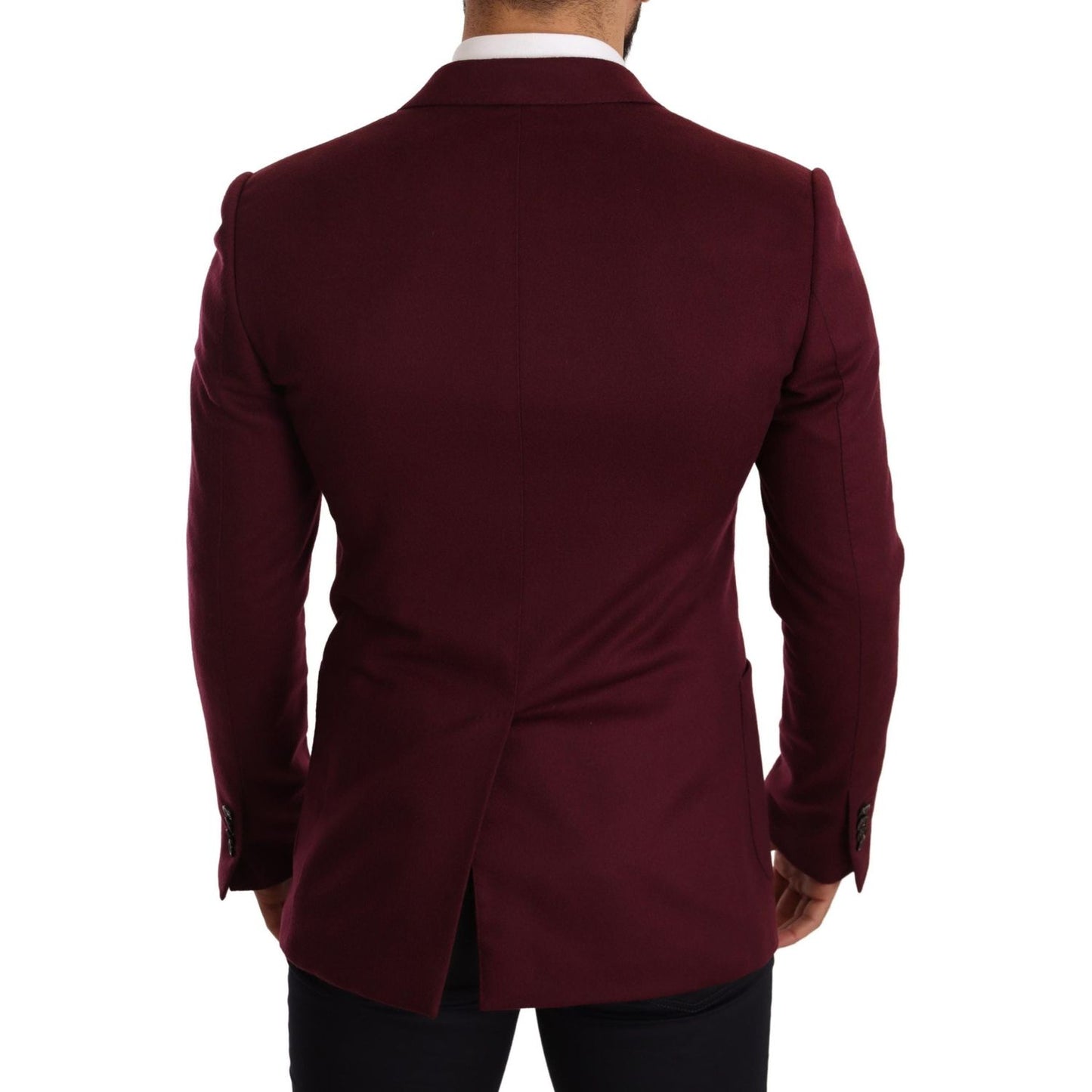 Dolce & Gabbana Maroon Cashmere Slim Fit Coat Jacket Blazer JKT2851 -48