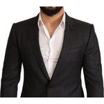 Dolce & Gabbana Gray Check Wool Slim Fit Blazer Jacket JKT2949-48