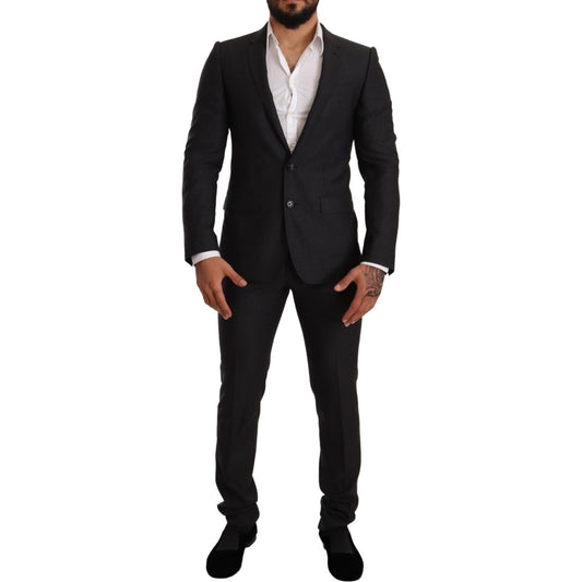 Dolce & Gabbana Gray Wool MARTINI Slim Fit Set Suit KOS1880-44
