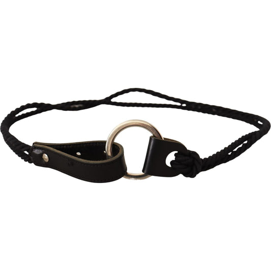 MILA SCHÖN Black Leather Slim Women Waistband Metal Buckle Belt BEL8041-85