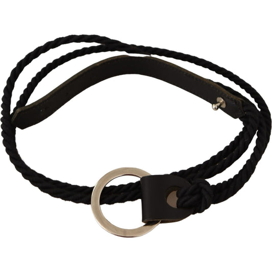 MILA SCHÖN Black Leather Slim Women Waistband Metal Buckle Belt BEL8041-85