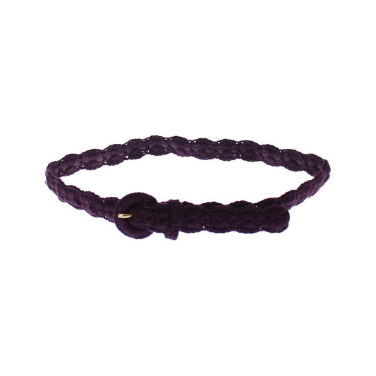 Dolce & Gabbana Purple Cotton Gold Logo Waist Belt GSB10372-70