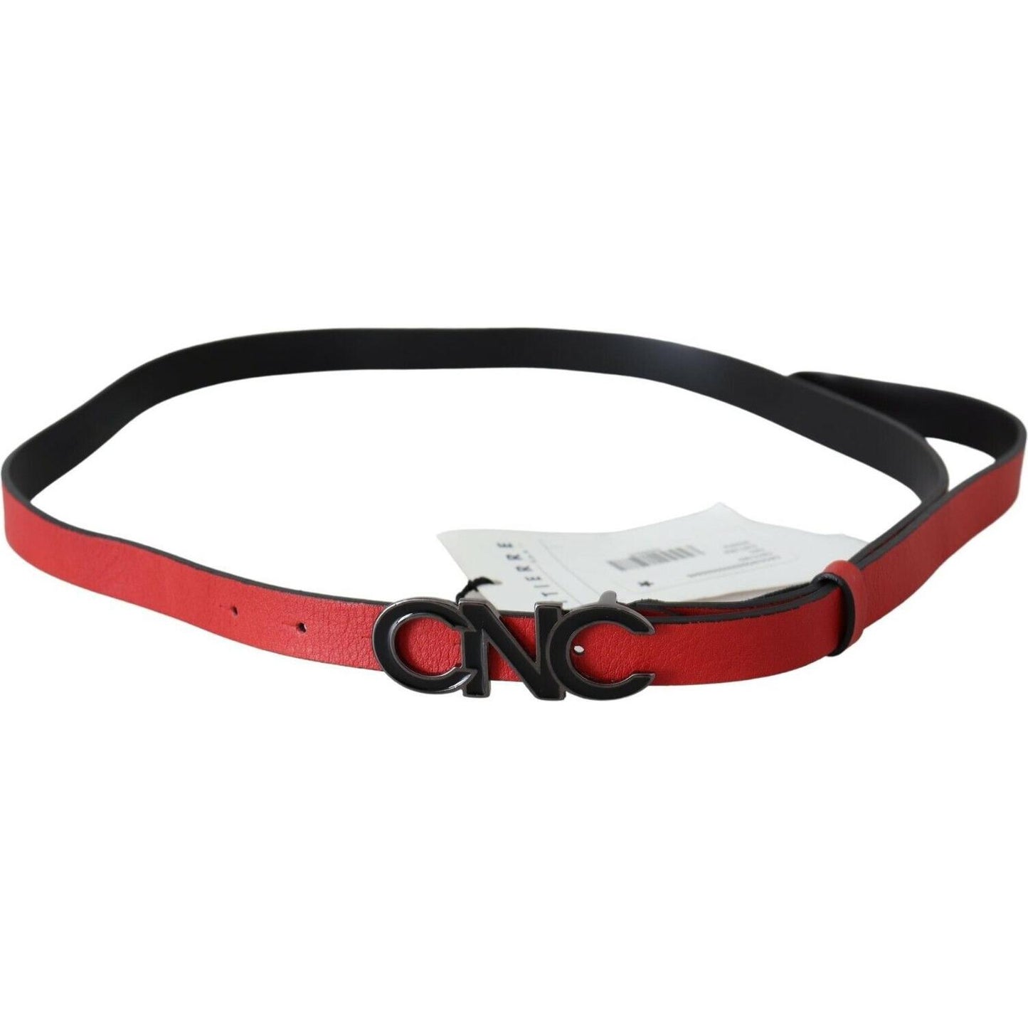 Costume National Red Reversible Leather Logo Belt WOMAN BELTS