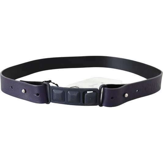 Costume National Black Leather Normal Logo Buckle Waist Belt BEL61051- 85